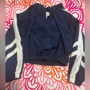Blue & white stripe windbreaker